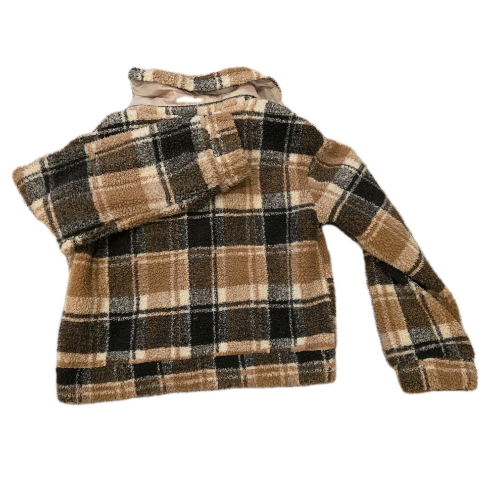 Polly Brown Plaid Fleece Pillover Full Zip Teddy Sz 2 Small Princess Polly - Picture 3 of 3